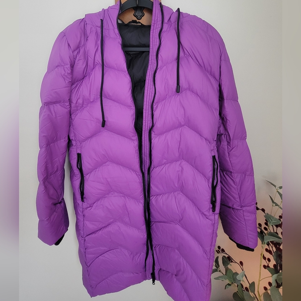Purple Hooded Puffer Jacket - Men